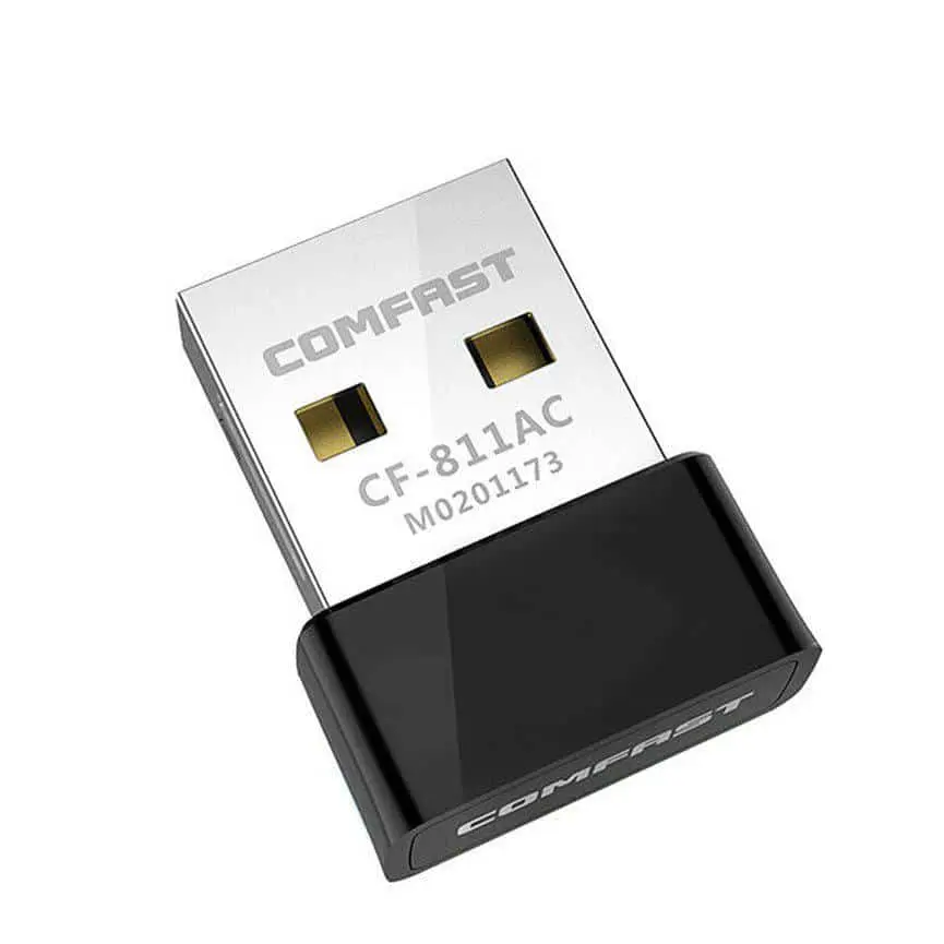 Comfast CF-811AC WiFi USB-Adapter 2.4 & 5 Ghz - vooraanzicht met gouden contactpinnen zichtbaar