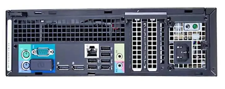 DELL OptiPlex 9010 Sff Core-i5 achterkant met poorten en aansluitingen