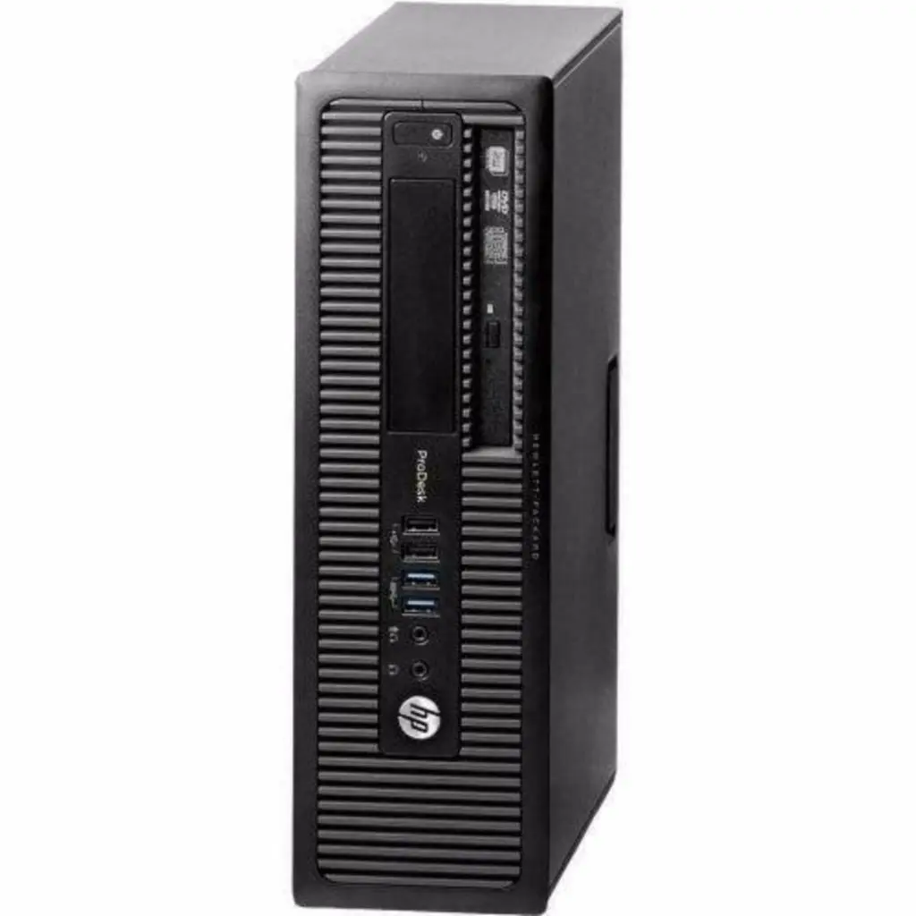 HP Prodesk 400 G1 SFF Core-i5 - vooraanzicht met USB-poorten en geluidsuitgangen zichtbaar