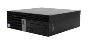 DELL OptiPlex 7050 Sff | i5-7500 | 8GB | 128GB M.2 SSD | W11 Pro - voorkant aanzicht met ventilatierooster en poorten