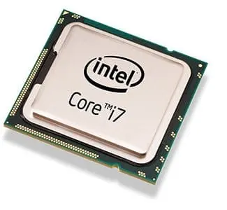 Intel Core i7 processor close-up bovenaanzicht