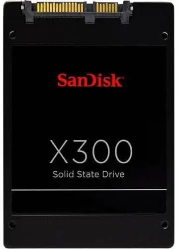Sandisk X300 128GB Solid State Drive - voorkant met SATA-connector