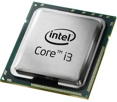 Intel Core i3-4330 (4M Cache, up to 3.50 GHz) - bovenaanzicht van de processor met zilveren behuizing en groen contactpinnenraster