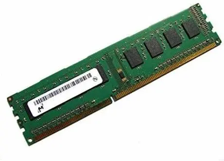 Micron DDR3 4GB PC3-1600 (MT16JTF51264AZ-1G4D1) RAM-geheugenmodule, bovenaanzicht met zichtbare chips en etiket