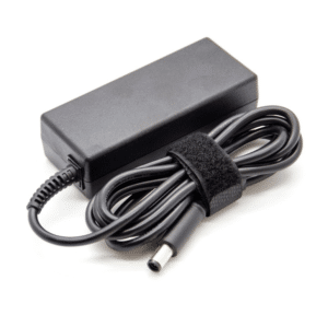 HP 90W Poweradapter (plug: 7,4 mm * 5,0 mm) - bovenaanzicht met netsnoer en kabelorganizer