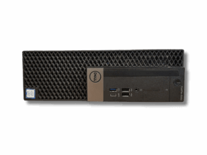 DELL OptiPlex 5060 Sff | i5-8400 | 8GB | 256GB SSD | W11 Pro - front and rear view showing compact desktop tower with perforated metal casing and rear I/O ports