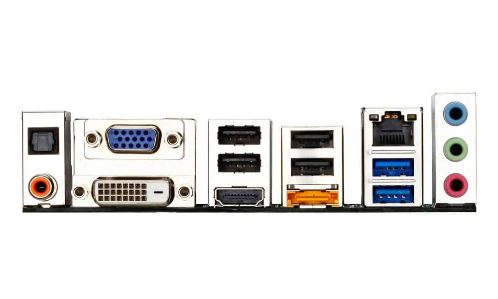 Gigabyte GA-H61N-USB3 Moederbord - I/O-paneel achterkant met VGA, USB, DVI, audio-aansluitingen
