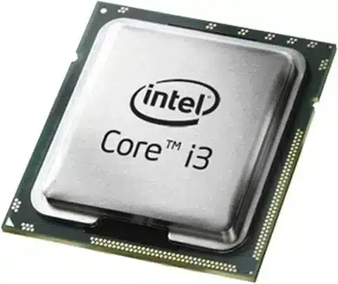 Intel Core i3-6100 2x3,7 GHz Dual-Core processor bovenaanzicht met zilveren behuizing en groene contactpinnen