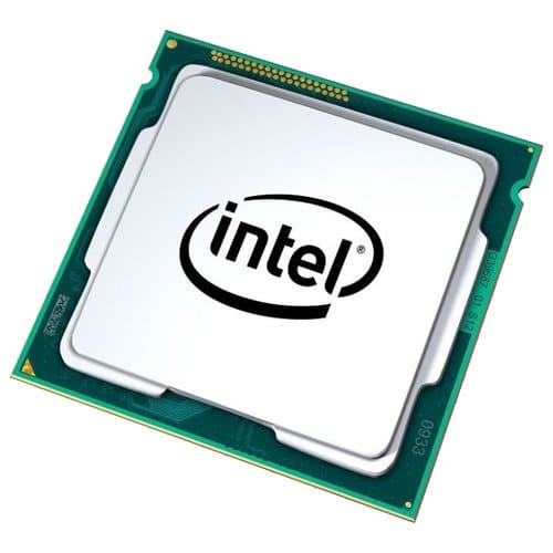 Intel Core i5-6500 processor close-up view showing top surface with Intel logo and green circuit board base