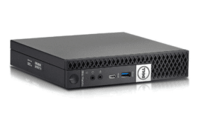 Dell Optiplex 7050 Mini PC i5-7500T - 8GB - 120GB SSD - Wifi - Windows 11, voorkant aanzicht met aan/uit-knop en poorten zichtbaar