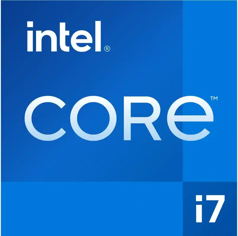 Intel Core i7 processor packaging box with blue gradient background showing the Intel and Core i7 branding