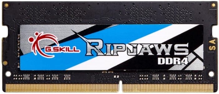 G.Skill Ripjaws 4GB DDR4 SODIMM memory module front view showing branding and specifications label