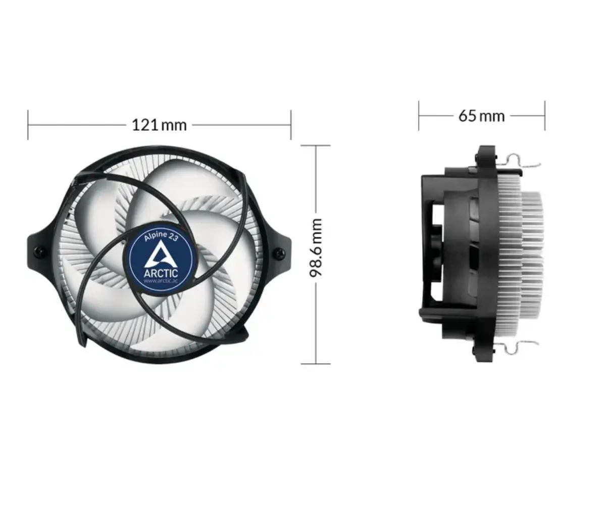 ARCTIC Alpine 23 - AMD processor Cooler afmetingen