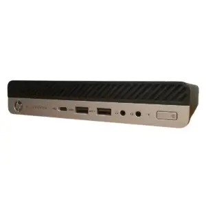 HP EliteDesk 705 G4 Mini PC Ryzen 3 Pro - 8GB - 256GB SSD - Windows 11, achterkant met poorten en aansluitingen zichtbaar