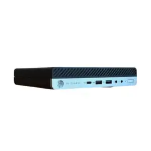 HP EliteDesk 800 G4 65W Mini PC i5-8500 - 8GB - 256GB SSD - Windows 11, achterkant met poorten en aansluitingen zichtbaar