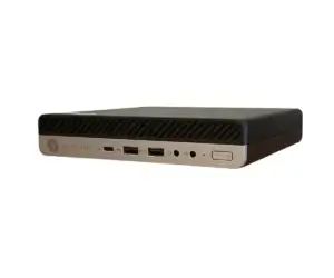 HP EliteDesk 800 G4 35W Mini PC i5-8500T - 8GB - 256GB SSD - Wifi - Windows 11, achterkant met poorten en aansluitingen zichtbaar