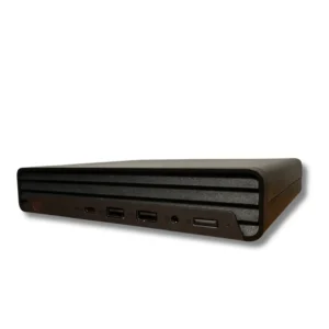 HP ProDesk 405 G6 Mini PC Ryzen 3 Pro 4300GE - 8GB - 256GB SSD - Windows 11, voorkant/linkerzijde met aansluitpoorten zichtbaar