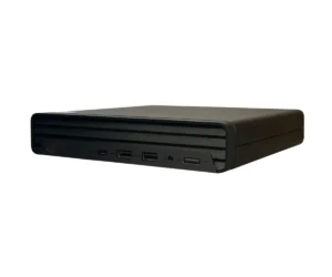HP ProDesk 600 G6 Mini PC i3-10100t - 8GB - 256GB SSD - Wifi - Windows 11, bovenaanzicht met zichtbare poorten aan de voorzijde