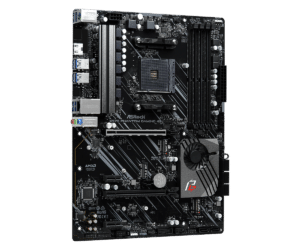ASRock X570 Phantom Gaming 4S AMD AM4 moederbord - bovenaanzicht met zichtbare CPU-socket, RAM-slots, uitbreidingsslots en voedingsconnectoren