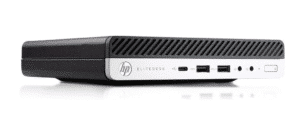 HP Elitedesk 800 G3 Mini PC i7-7700 - 16GB - 256GB Nvme - Wifi - Windows 11, frontaanzicht met poorten en aansluitingen zichtbaar