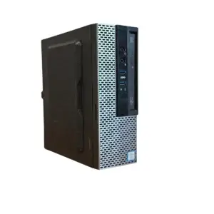 Mini PC i3 9100 - 8GB - 256GB M.2 SSD - ITX - DVD-Rom - Windows 11 Pro, front and side view showing black and silver chassis with front panel ports and DVD-Rom drive