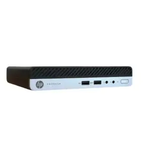 HP prodesk 400 G5 Mini i7-9700t - 8GB - 256GB Nvme SSD - Windows 11, rechterkant met aansluitingen en poorten zichtbaar