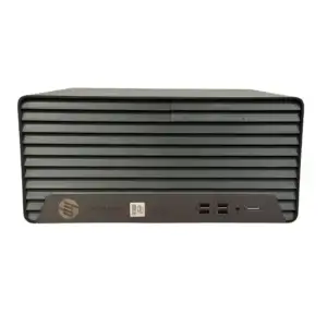 HP Prodesk 400 G7 Micro Desktop - achterkant met horizontale ventilatiesleuven, USB-poorten en indicatorlampen