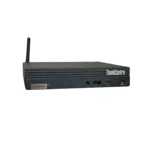 Lenovo ThinkCentre M75q Gen2 - Ryzen 5 Pro 5650GE - 256GB Nvme - 16GB - Wifi - Windows 11, zijkant met externe antenne zichtbaar