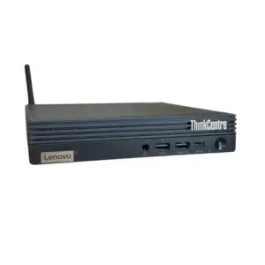 Lenovo ThinkCentre M70q Gen3 - i5 12400t - 256GB Nvme - 16GB - Wifi - Windows 11, zijaanzicht met externe antenne
