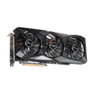 Asrock AMD Radeon™ RX 6700 XT Challenger Pro 12GB OC - vooraanzicht met drie koelventilatoren en metalen beugel zichtbaar