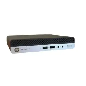 HP ProDesk 400 G4 Mini PC side view showing ventilation grille and front ports