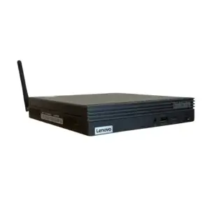 Lenovo ThinkCentre M80q - i3 10300t - 256GB Nvme - 8GB - Wifi - Windows 11, bovenaanzicht met externe wifi-antenne