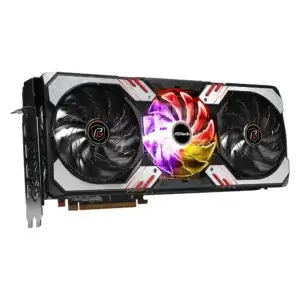 AMD Radeon™ RX 6900 XT Phantom Gaming D 16G OC grafische kaart, voorkant met drie RGB-verlichte ventilatoren