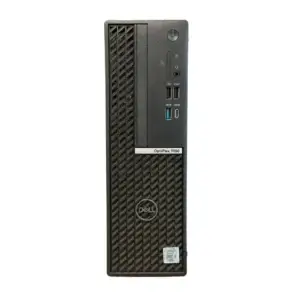 DELL OptiPlex 7090 Sff | i7-10700 | 16GB | 256GB Nvme | Wifi | W11 Pro - vooraanzicht met USB-poorten en Dell-logo zichtbaar