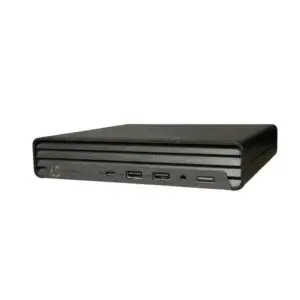 HP ProDesk 405 G6 Mini PC Ryzen 5 Pro 4650G - 8GB - 256GB SSD - Windows 11, voorkant met USB-poorten en aansluitingen zichtbaar