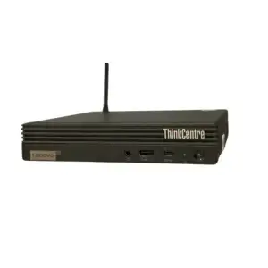 Lenovo ThinkCentre M70q - i3 10100t - 256GB Nvme - 8GB - Wifi - Windows 11, zijaanzicht met antenne zichtbaar