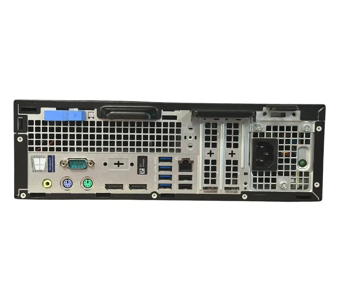 DELL OptiPlex 7070 SFF rear panel view showing ports, connectors, and I/O interfaces including USB, audio, and network connections