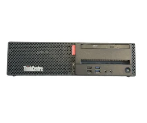 Lenovo Thinkcentre M725S Ryzen 5 pro 2400G - voorkant met poorten en USB-aansluitingen zichtbaar