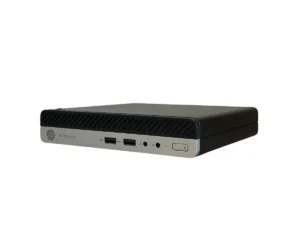HP Prodesk 405 G4 Mini PC Ryzen 5 Pro - NO RAM - NO SSD, front view showing ports and connectivity options