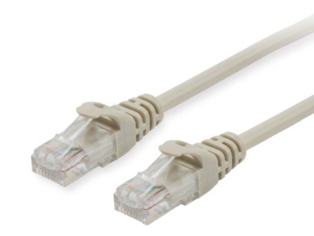 Equip 825410 Cat5e UTP Netwerkkabel RJ45 – 1 Meter Beige, volledige kabel met twee RJ45 connectoren zichtbaar
