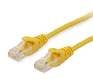 Equip 825462 Cat5e UTP Netwerkkabel RJ45 – 3 Meter Geel, twee gele netwerkkabels met RJ45-connectoren